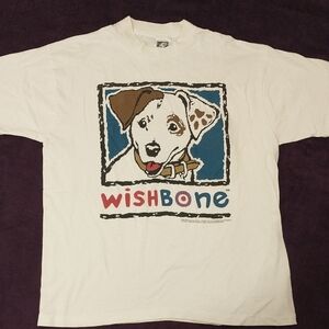 Rare Wishbone Vintage T Shirt 90s PBS Fun Dog Graphic 1995 Big Feats 100% Cotton